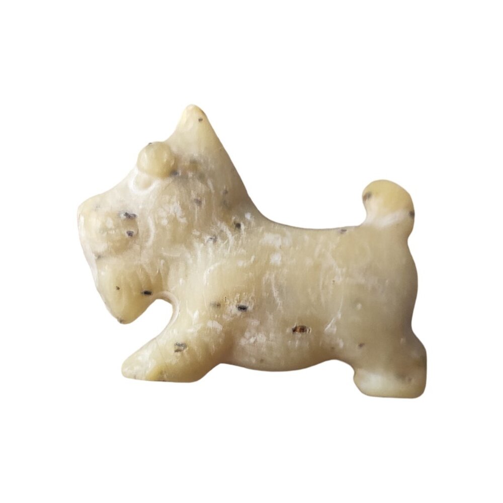 Vintage Retro Decorative Soap Dog Cream/Tan With Brown Speckles